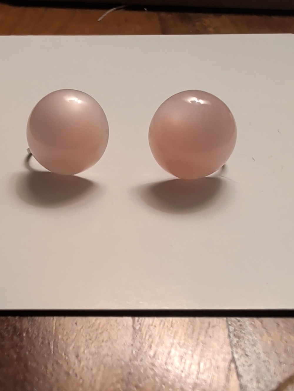 Moonglow Earrings Vintage Cabochon Screwback Mrs Maizel Light Pink 1940 Timeless